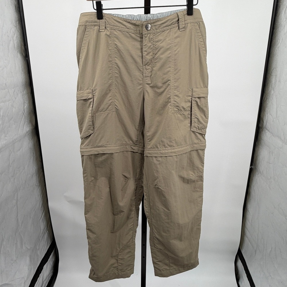 REI Womens 12 Petite Convertible Cargo Hiking Pants Zip Off Khaki Outdoor